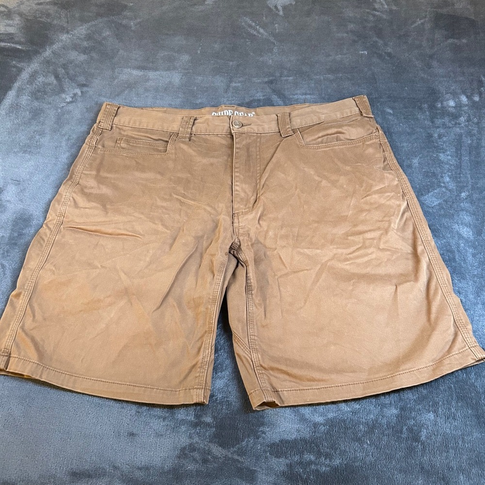 Guide Gear Canvas Shorts Mens Size 38 Brown Stretch Utility Casual